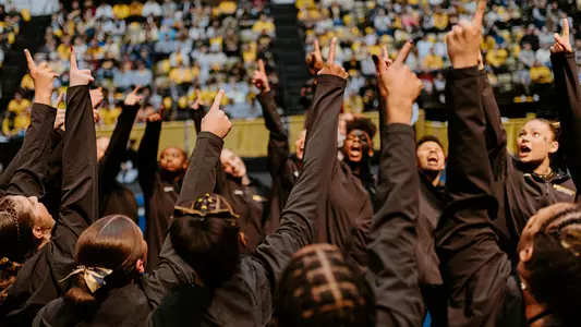 Mizzou celebrates win over LSU.