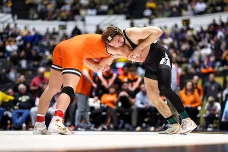 Mizzou Wrestling faces off against Oklahoma State University at the Hearnes Center on Sunday, February 4, 2024 in Columbia, Missouri.