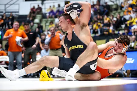 Mizzou Wrestling faces off against Oklahoma State University at the Hearnes Center on Sunday, February 4, 2024 in Columbia, Missouri.