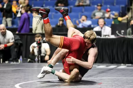 Mizzou 125lbs Noah Surtin
Big 12 Championships at BOK Center in Tulsa, OK. on Sunday, March 06, 2022.
Mikayla Schmidt/Mizzou Athletics