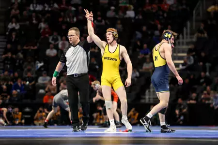 Mizzou Wrestling 141lbs Allan Hart
NCAA Division 1 Wrestling Championships at Little Caesar’s Arena in Detroit, MI. on Thursday, March 17, 2022.
Mikayla Schmidt/Mizzou Athletics
