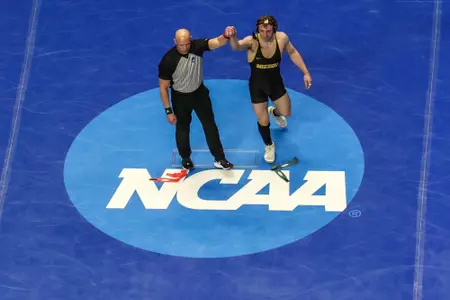 Mizzou Wrestling 174lbs Peyton Mocco
NCAA Division 1 Wrestling Championships at Little Caesar’s Arena in Detroit, MI. on Thursday, March 17, 2022.
Mikayla Schmidt/Mizzou Athletics
