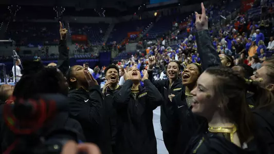 Gymnastics NCAA Regional Second Round Celebration