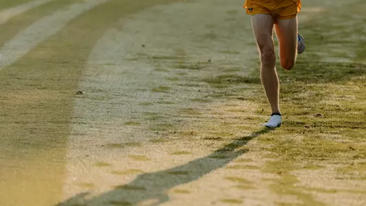 Tyler Freiner turning the corner at the Mizzou XC Opener on August 30, 2024.