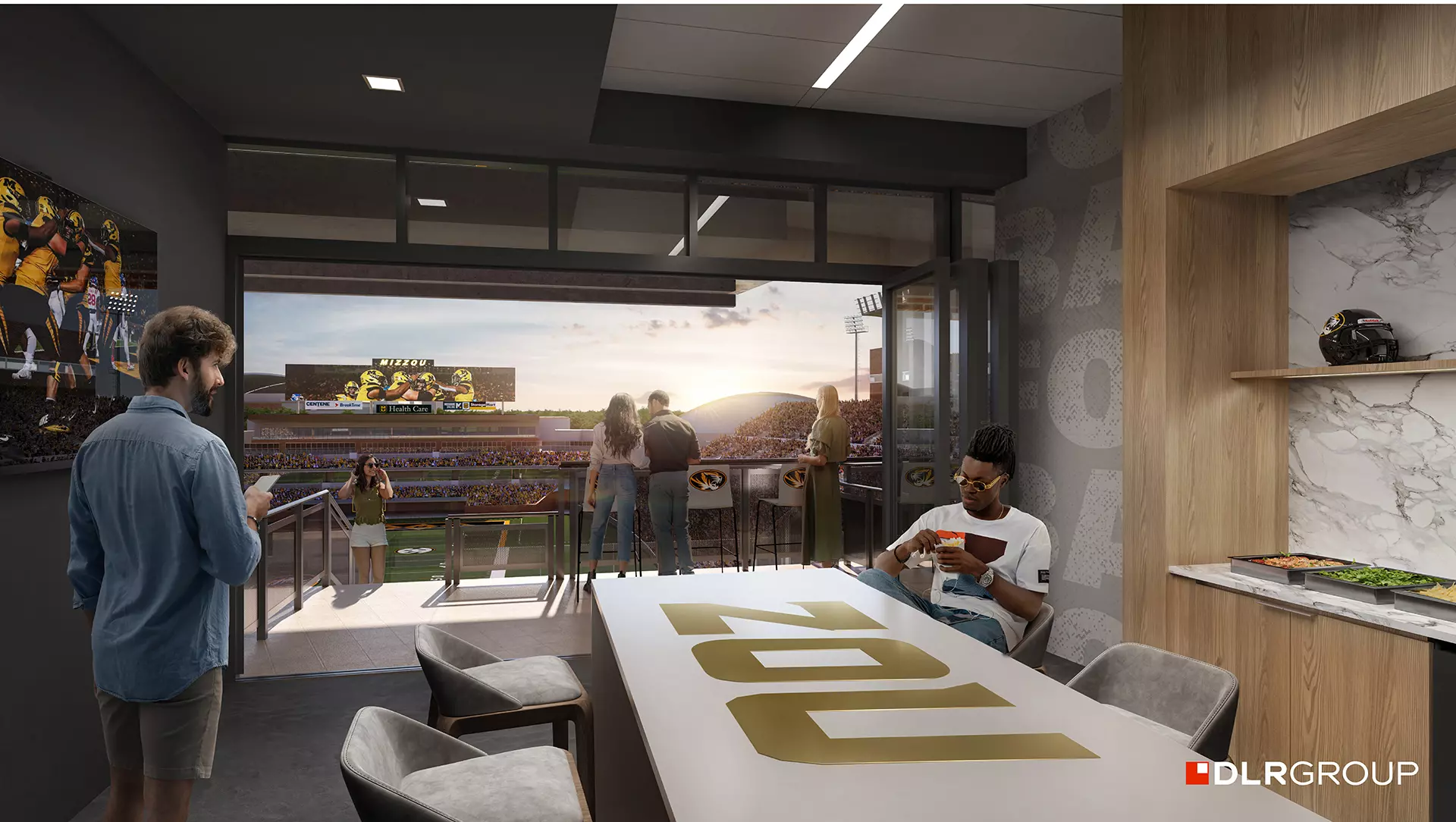 Memorial Stadium North End Zone Rendering (Interior Suite)