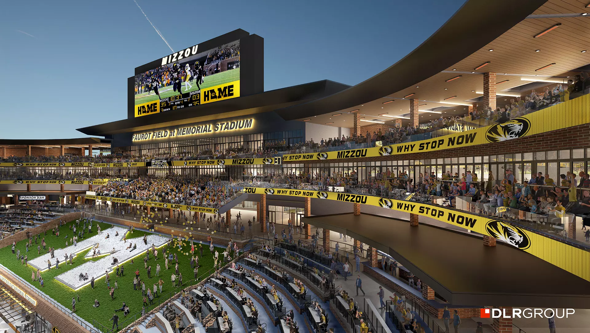 Memorial Stadium North End Zone Rendering (Suite Level)