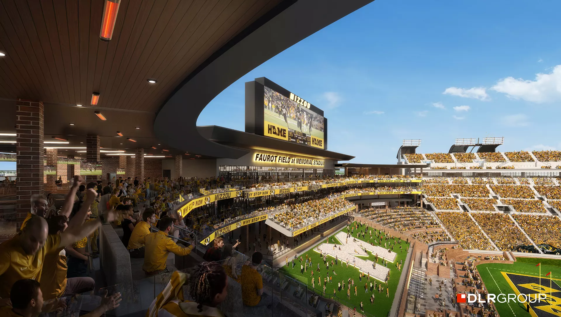 Memorial Stadium North End Zone Rendering (Tiger Den)