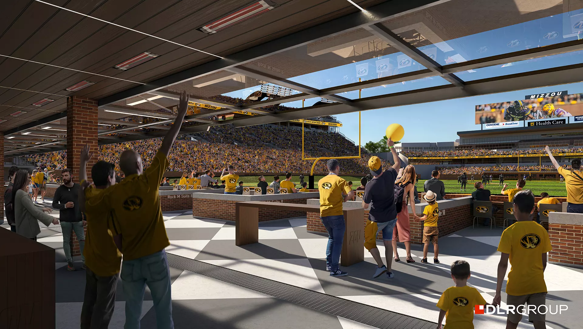 Memorial Stadium North End Zone Rendering (Rock M Club)