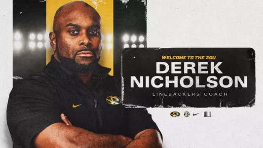 University of Missouri head football coach Eliah Drinkwitz announced Thursday that Derek Nicholson will join the Tigers football program and serve as an assistant coach. Nicholson will coach Mizzou's linebackers.