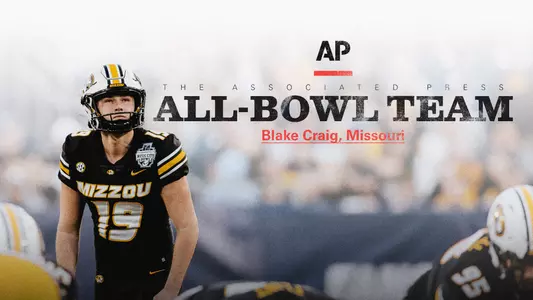 University of Missouri redshirt freshman kicker Blake Craig earned a spot on the Associated Press All-Bowl Team, the organization announced.