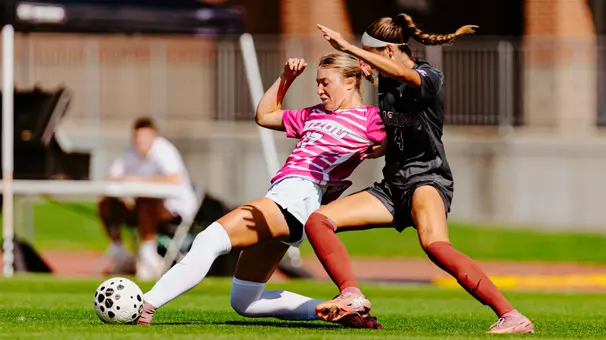 Emily Derucki slides for the ball in Mizzou soccer's game against Alabama on Sunday, October 5, 2025.