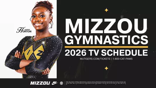 Mizzou gymnastics' TV schedule for its 2026 slate.
