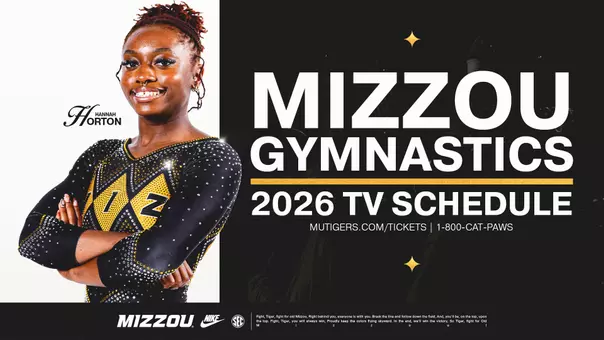 Mizzou gymnastics' TV schedule for its 2026 slate.