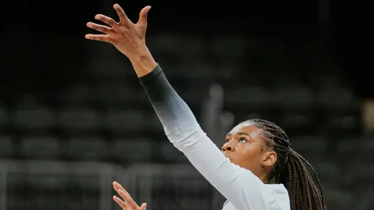 Caylen Alexander serves the ball against Ole Miss