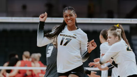 Caylen Alexander Celebrates a Point Against Ole Miss at SEC Tournament