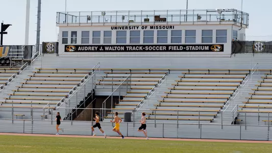 Mizzou's track and field team during an outdoor practice on March 20, 2024.