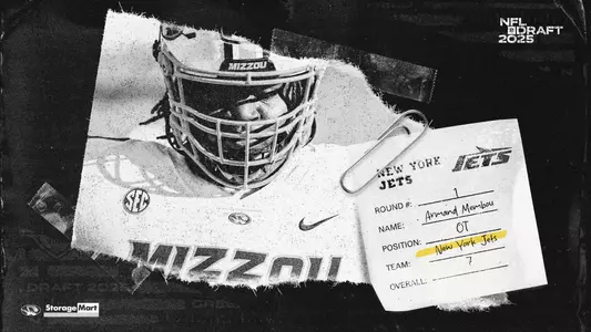 Former Mizzou offensive lineman Armand Membou was selected in the first round of the 2025 NFL Draft by the New York Jets.