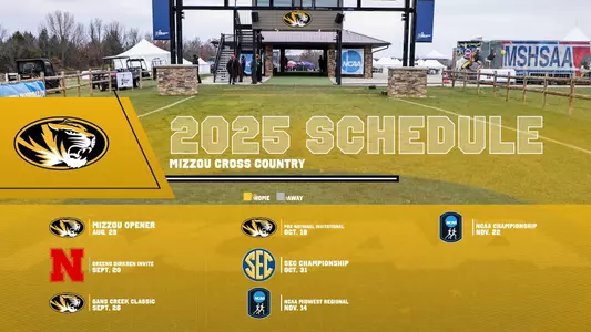2025 Mizzou XC Schedule Graphic.