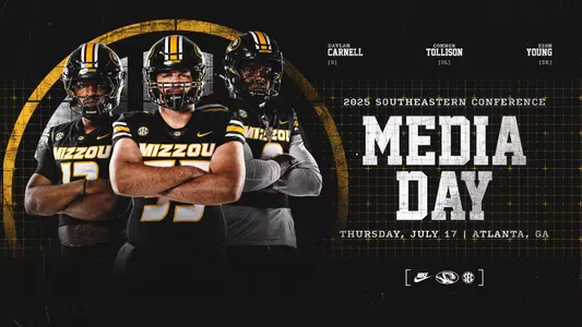 Graduate students Daylan Carnell and Connor Tollison, along with senior Zion Young will join head coach Eliah Drinkwitz as Mizzou’s representatives at the 2025 SEC Football Kickoff Media Days, July 14-17 at Omni Atlanta Hotel at Centennial Park and The College Football Hall of Fame in Atlanta, Georgia.