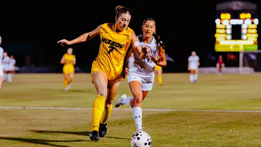 Bella Carillo during Mizzou soccer's season opener against South Dakota State on Thursday, August 14, 2025.