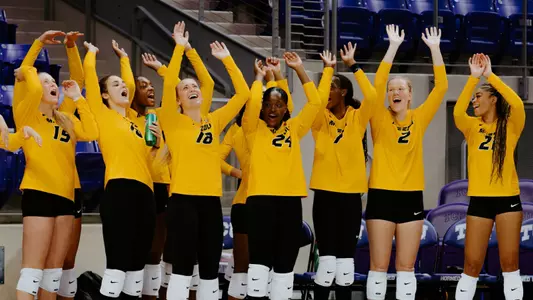 Bench Celebrates As Mizzou Scores A Point Against Wyoming
