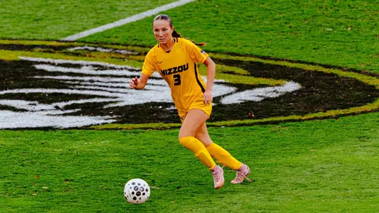 Mizzou soccer's Mia Yang during the team's 2-0 loss to Tennessee on Thursday, September 18, 2025.