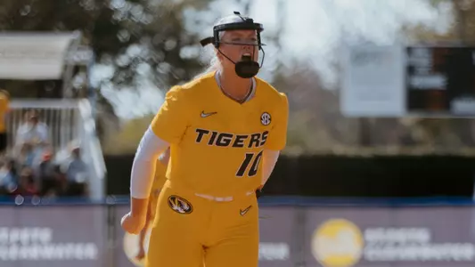 Marissa McCann Celebrating a Strikeout against FAU