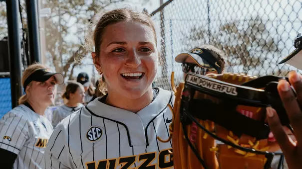 Nathalie Touchet Heads to the Dugout after a success outing against No. 22/19 Duke