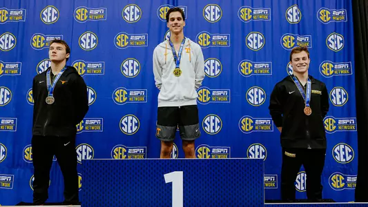 2026 SEC S&D Championships Men's 1-Meter Podium