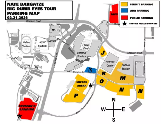 Nate Bargatze Parking Map