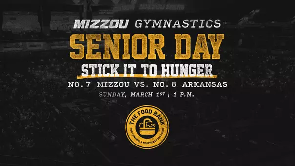 GYM Senior Day and Stick It to Hunger vs. Arkansas on March 1, 1:00PM