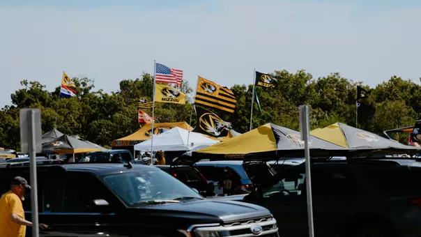 Mizzou Football fans tailgating before a game