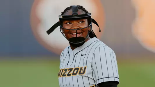 Cierra Harrison smiles after striking out an Auburn batter