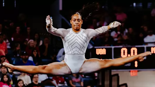 Mizzou gymnastics' Kennedy Griffin during her floor routine at Georgia on March 6, 2026.