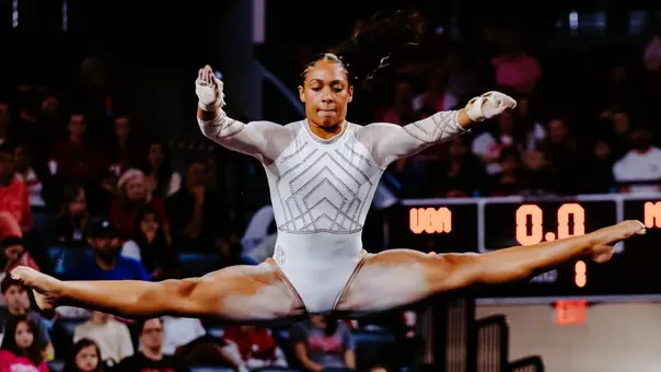 Mizzou gymnastics' Kennedy Griffin during her floor routine at Georgia on March 6, 2026.