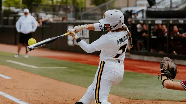 Junior Stefania Abruscato hits a home run against South Carolina