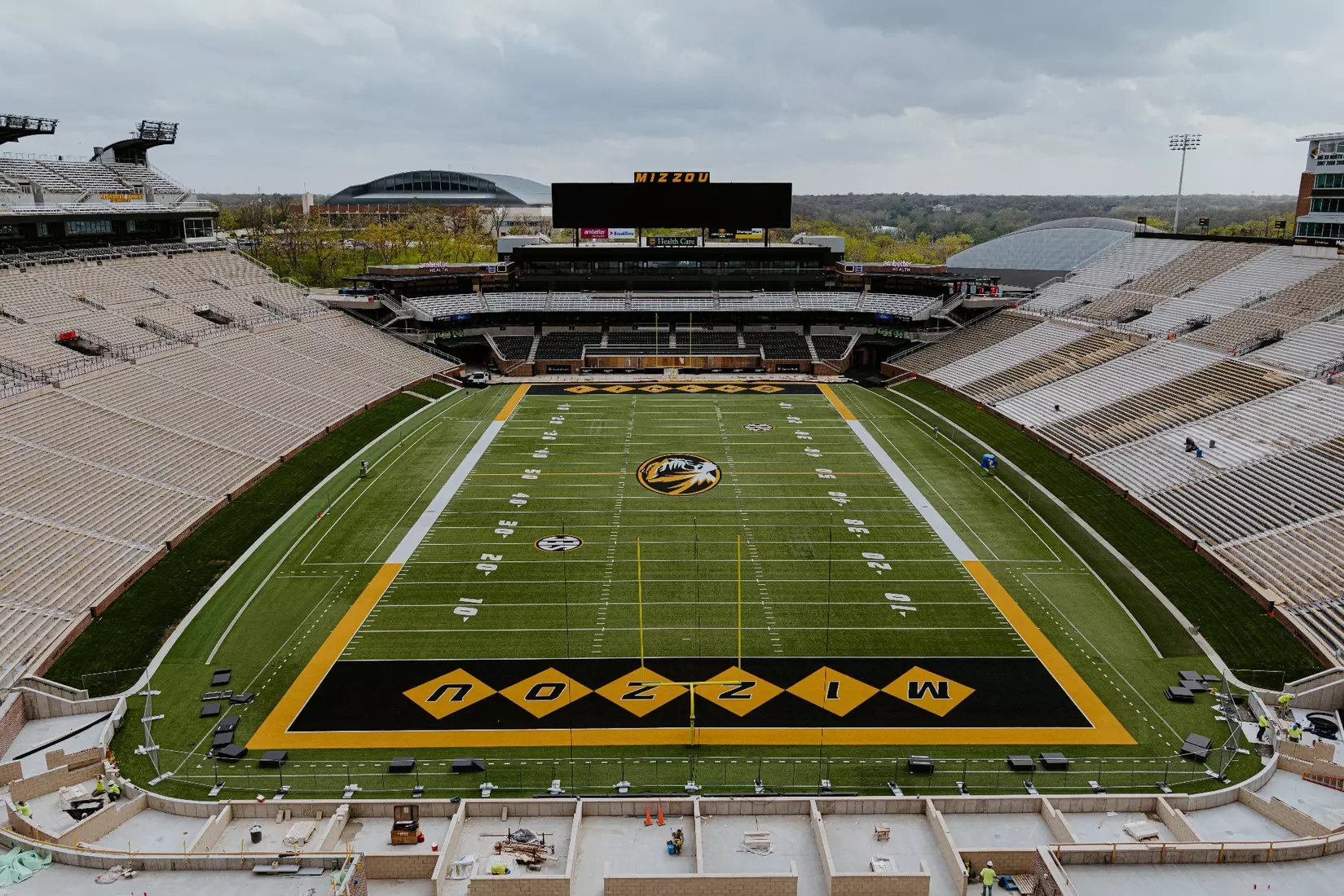 View of Faurot Field from the upper level of MSCP.