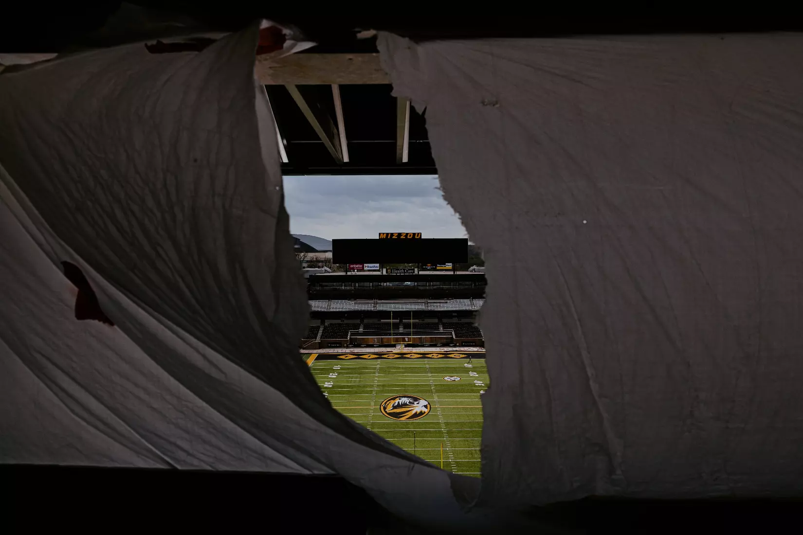 View of South End Zone from the North End Zone construction site.