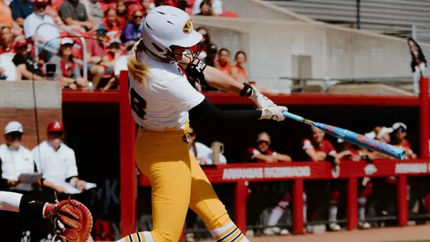 Abby Carr hits a home run against Arkansas in the fifth inning