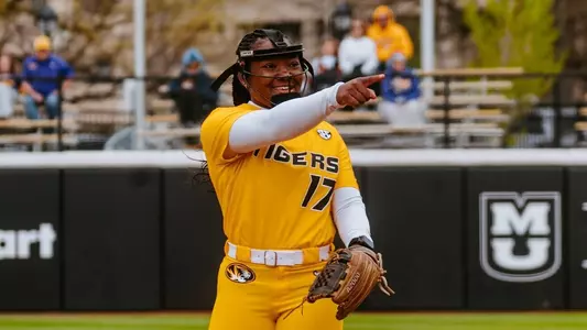 Cierra Harrison Celebrates a Strikeout against LSU