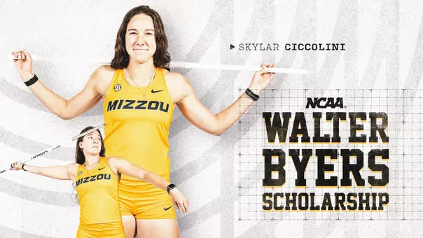 Mizzou track and field graduate Student Skylar Ciccolini earns the NCAA Walter Byers Graduate Scholarship.