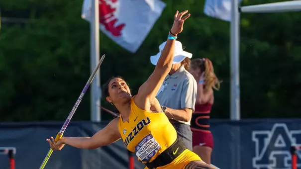 Valentina Barrios claims the javelin title at the SEC Outdoor Championships.