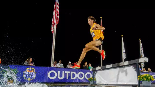 Joshua Allison races in the 3000m steeplechase at the SEC Outdoor Championships.