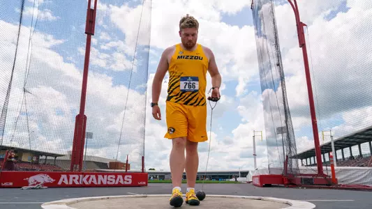 Sam Innes competes in the hammer throw at the NCAA West Regional Championships.