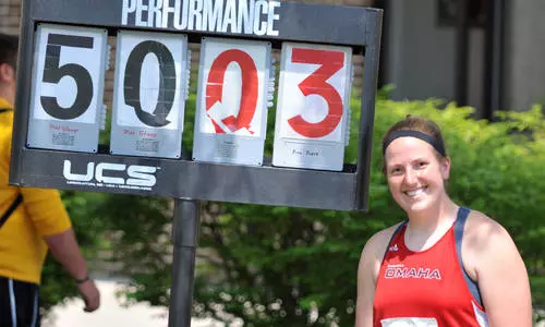 Minssen Gets School Records, Two Wins at MIAA Cham - Omaha Athletics