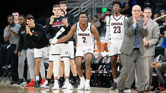Men's basketball bench celebration