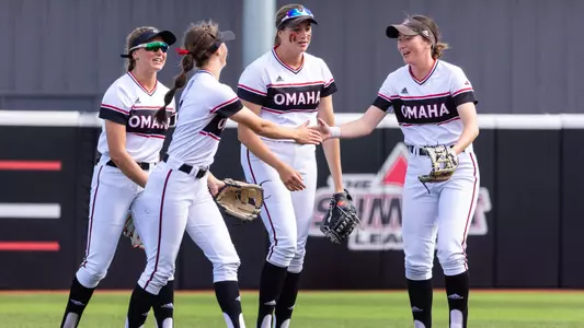 Softball outfield celly
