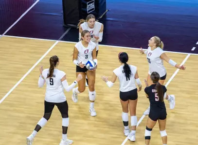 Jurgensmeier celebrates with teammates