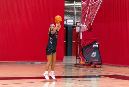 Ali Stephens practices her outside shot