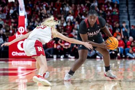 Morgann Gardner drives versus Nebraska